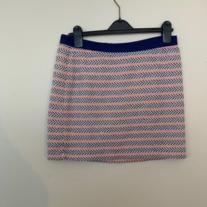 Blue and peach cotton skirt